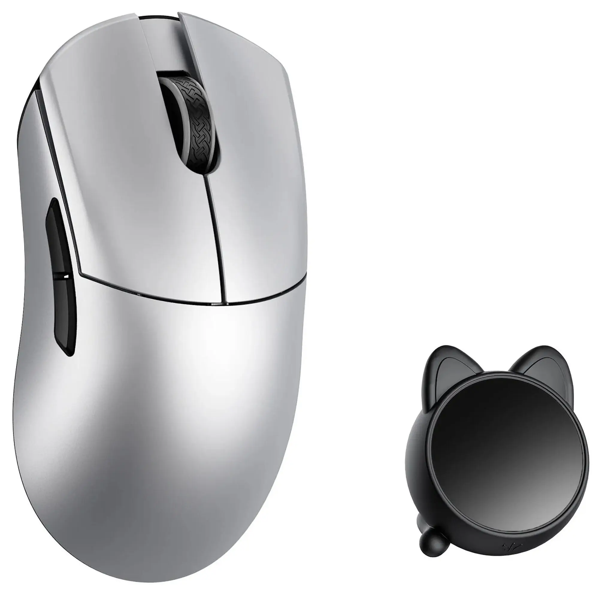 WLMouse HUAN - Mouse Gaming Wireless Ultraleggero 48g con Sensore Pixart PAW3950HS 30.000 DPI, Switch Omron Optical e 8000 Hz - Argento