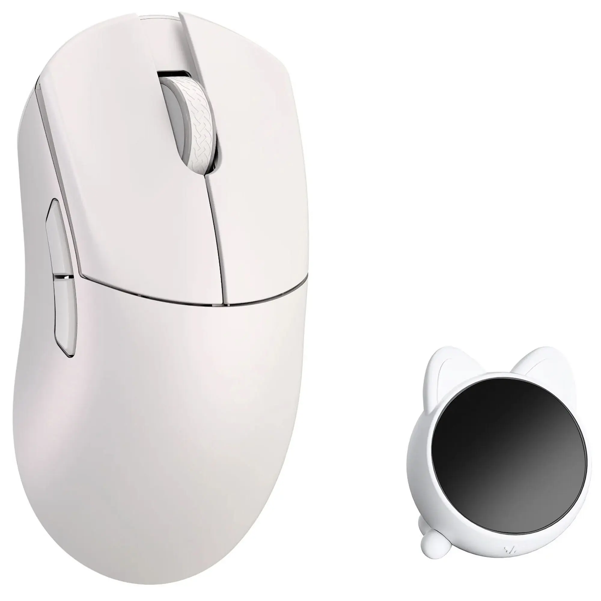 WLMouse HUAN - Mouse Gaming Wireless Ultraleggero 48g con Sensore Pixart PAW3950HS 30.000 DPI, Switch Omron Optical e 8000 Hz - Bianco