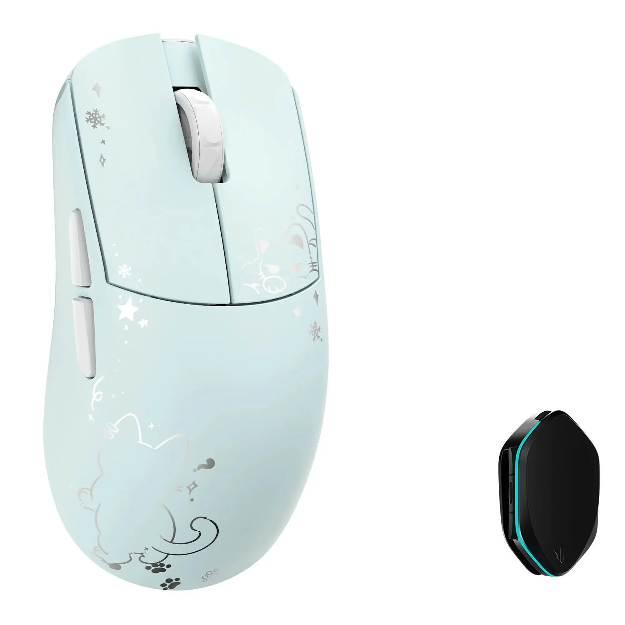 WLMouse YING Magnesium - Mouse Gaming Wireless Ultraleggero 47g con Sensore Pixart PAW3950HS 30.000 DPI, Switch Omron Optical e 8000 Hz - Blu