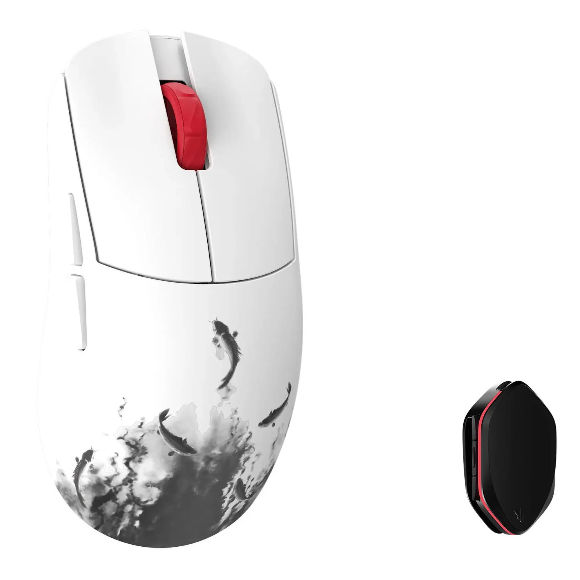 WLMouse YING Magnesium - Mouse Gaming Wireless Ultraleggero 47g con Sensore Pixart PAW3950HS 30.000 DPI, Switch Omron Optical e 8000 Hz - Bianco/Nero