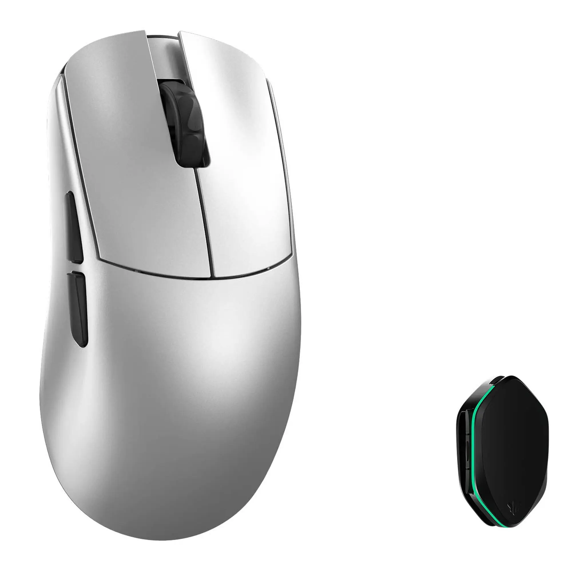 WLMouse YING Magnesium - Mouse Gaming Wireless Ultraleggero 47g con Sensore Pixart PAW3950HS 30.000 DPI, Switch Omron Optical e 8000 Hz - Argento