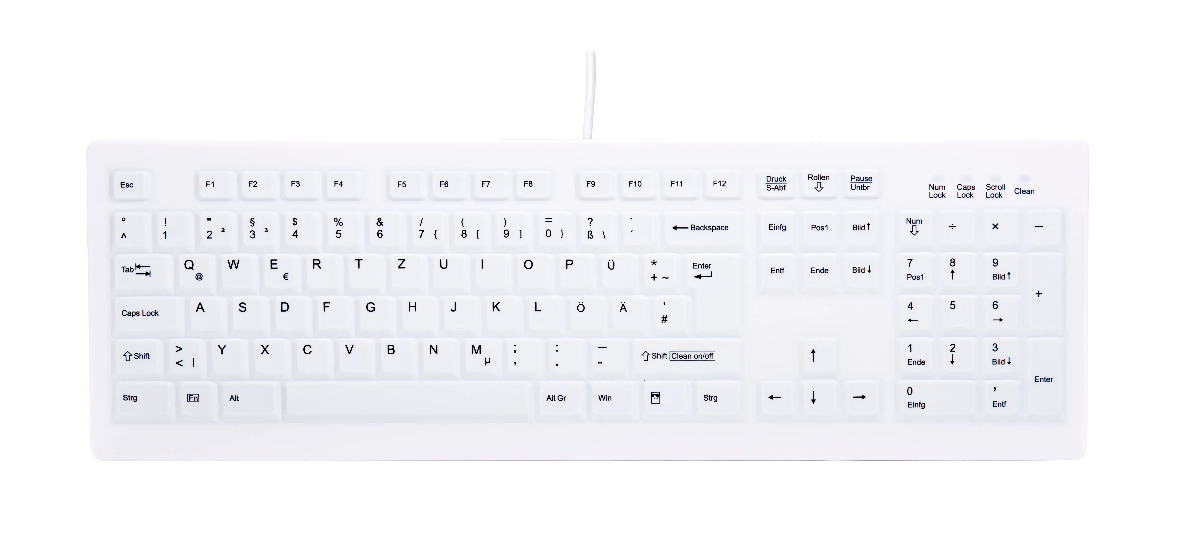 Contour Design Active Key AK-C8100 tastiera Ufficio RF Wireless Tedesco Bianco