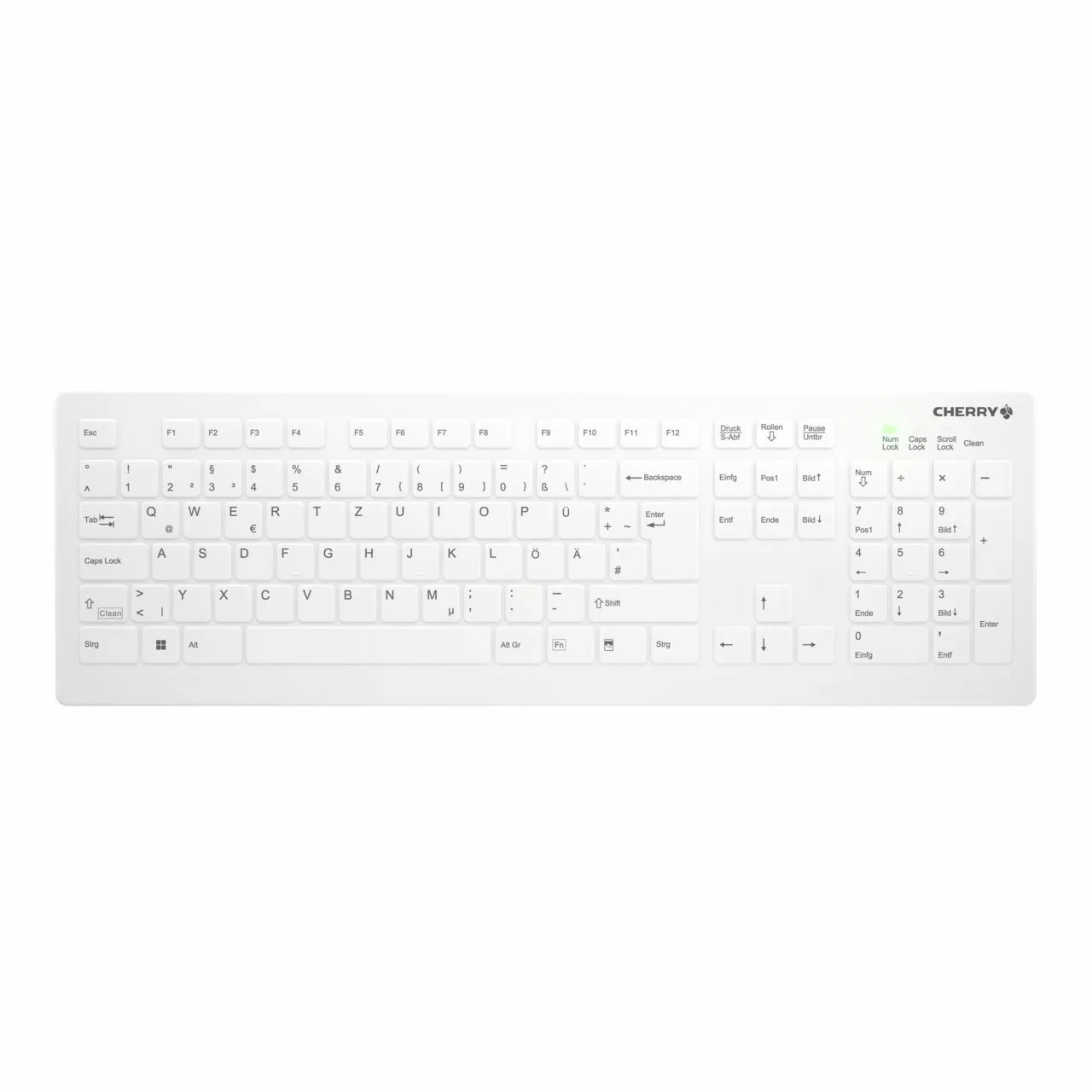 Contour Design AK-C8112F tastiera Medico RF Wireless Tedesco Bianco
