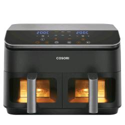Cosori FRIGGITRICE AD ARIA Dual Basket, 1725 W, 8,5 Litri, Motore DC, 8 Funzioni, 35-230°C, Finestra, Ricette Online, Nero