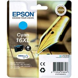 Epson 16XL - GrÃ¶Ãe XL - Cyan - Original - Tintenpatrone - fÃ¼r WorkForce WF-2010, WF-2510, WF-2520, WF-2530, WF-2540, WF-2630, WF-2650, WF-2660 (C13T16324010)