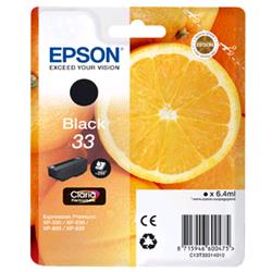 Epson 33 - 6,4 ml - Schwarz - original - Blisterverpackung - Tintenpatrone - fÃ¼r Expression Home XP-635, 830, Expression Premium XP-530, 540, 630, 635, 640, 645, 830, 900 (C13T33314010)