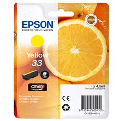 Epson 33 - 4,5 ml - Gelb - original - Blisterverpackung - Tintenpatrone - fÃ¼r Expression Home XP-635, 830, Expression Premium XP-530, 540, 630, 635, 640, 645, 830, 900 (C13T33444010)