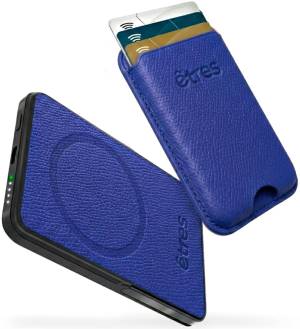 Etres Powerbank 5000mAh Wireless Magnetico combo Wallet Blu