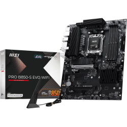 MSI PRO B850-S EVO WIFI - Motherboard - ATX - Socket AM5 - AMD B850 Chipsatz - USB-C 3.2 Gen2, USB 3.2 Gen 1, USB 3.2 Gen 2 - 5 Gigabit Ethernet, Wi-Fi 7, Bluetooth - Onboard-Grafik (CPU erforderlich)