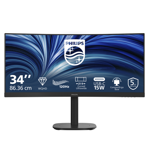 PHILIPS TFT 34B2N3500C/00 86.5cm VA 34''/3440x1440/DP/2xHDMI/USB-Hub (34B2N3500C/00)