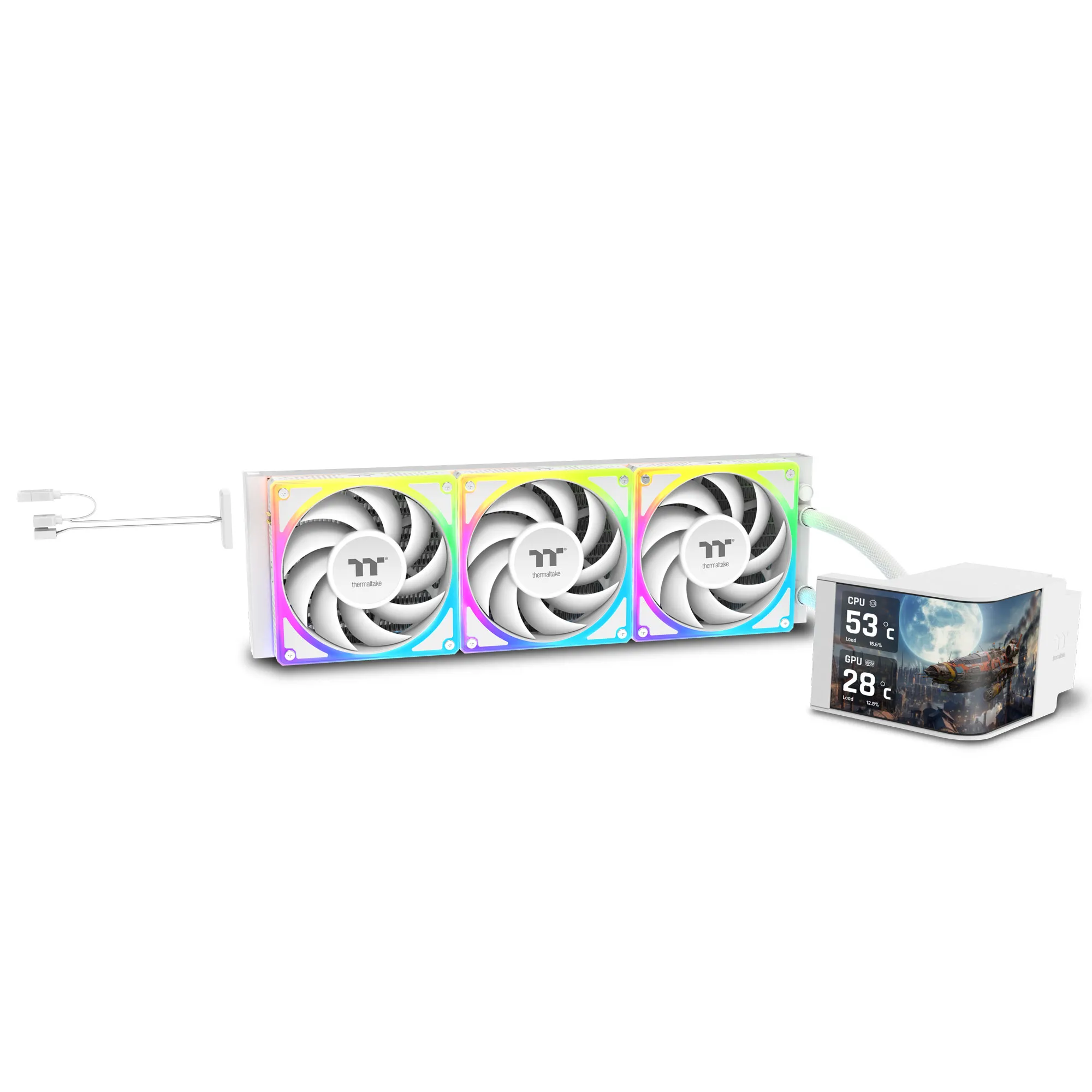 THERMALTAKE MAGCurve 360 Ultra Snow All-In-One Liquid Cooler System ARGB Fan