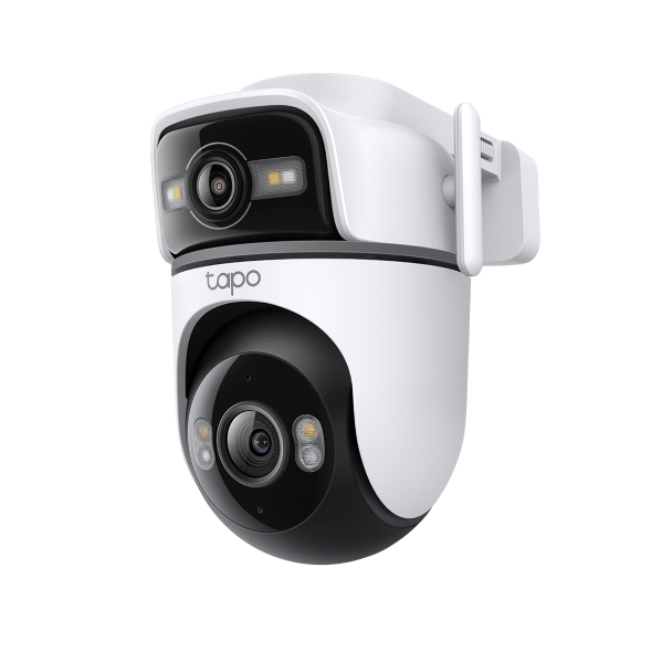 TP-Link Tapo TC47 V1 - Netzwerk-Ãberwachungskamera - Multi-Sensor + Schwenkneiger - AuÃenbereich - staubbestÃ¤ndig/wasserfest - Farbe (Tag&Nacht) - 2 x 3 MP - 2304 x 1296 - 2K - Audio - drahtlos - Wi-Fi - 802.11ax, Ethernet 10Base-T/100Base-T - H.264 - DC 12 V (TC47)