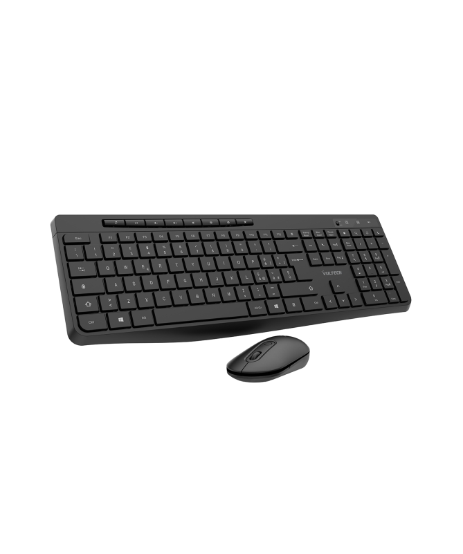 Vultech KM-841W tastiera Mouse incluso Ufficio Wireless a RF + USB QWERTY Italiano Nero
