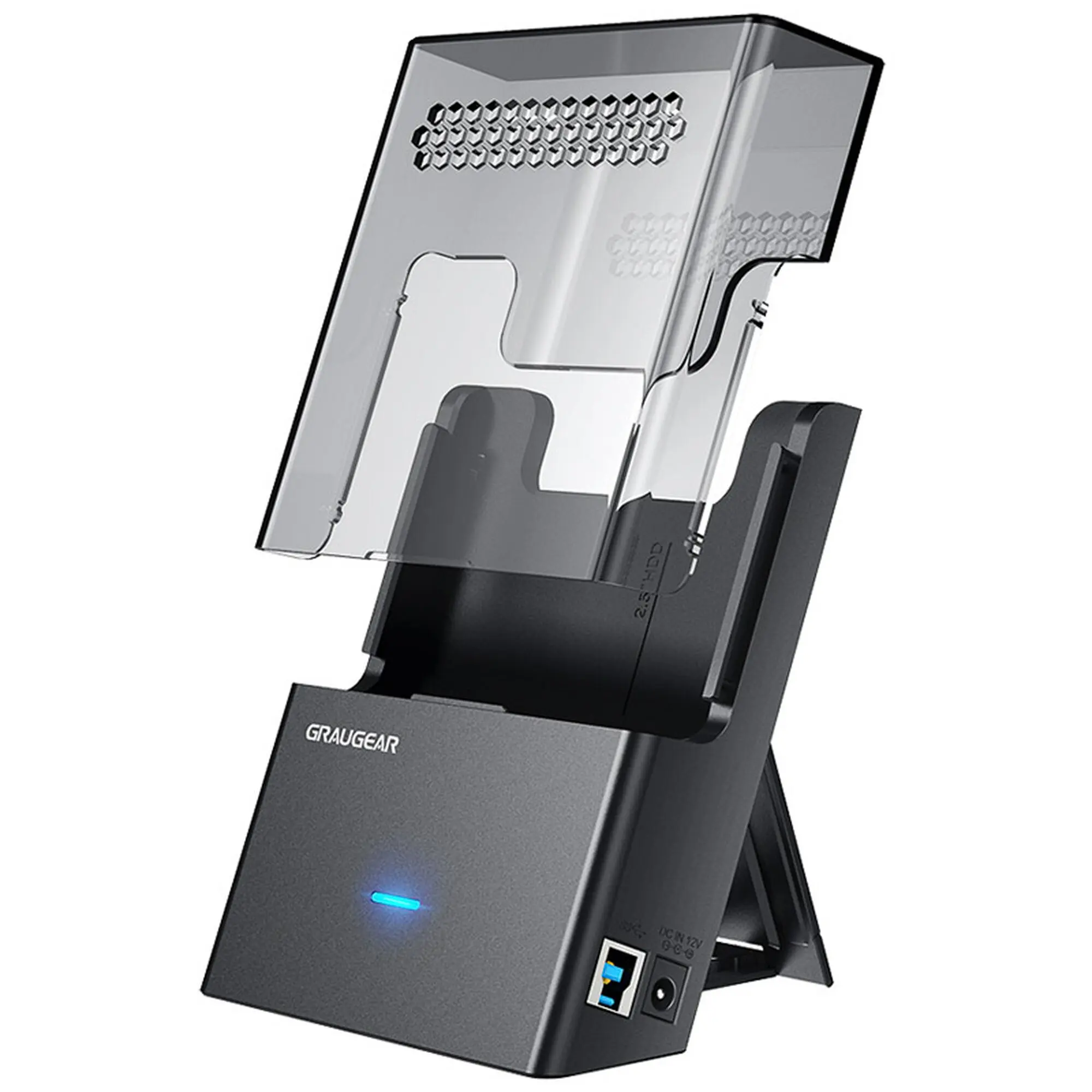 Graugear G-3502-AC - Docking Station per HDD/SSD 3,5" e 2,5" SATA, USB 3.2 - Nero