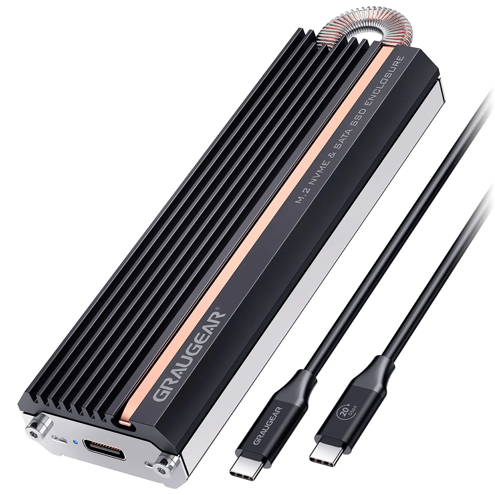 Graugear G-M208-20G Box Esterno SSD M.2 NVMe/SATA USB 3.2 Gen2x2 20Gbps - Nero