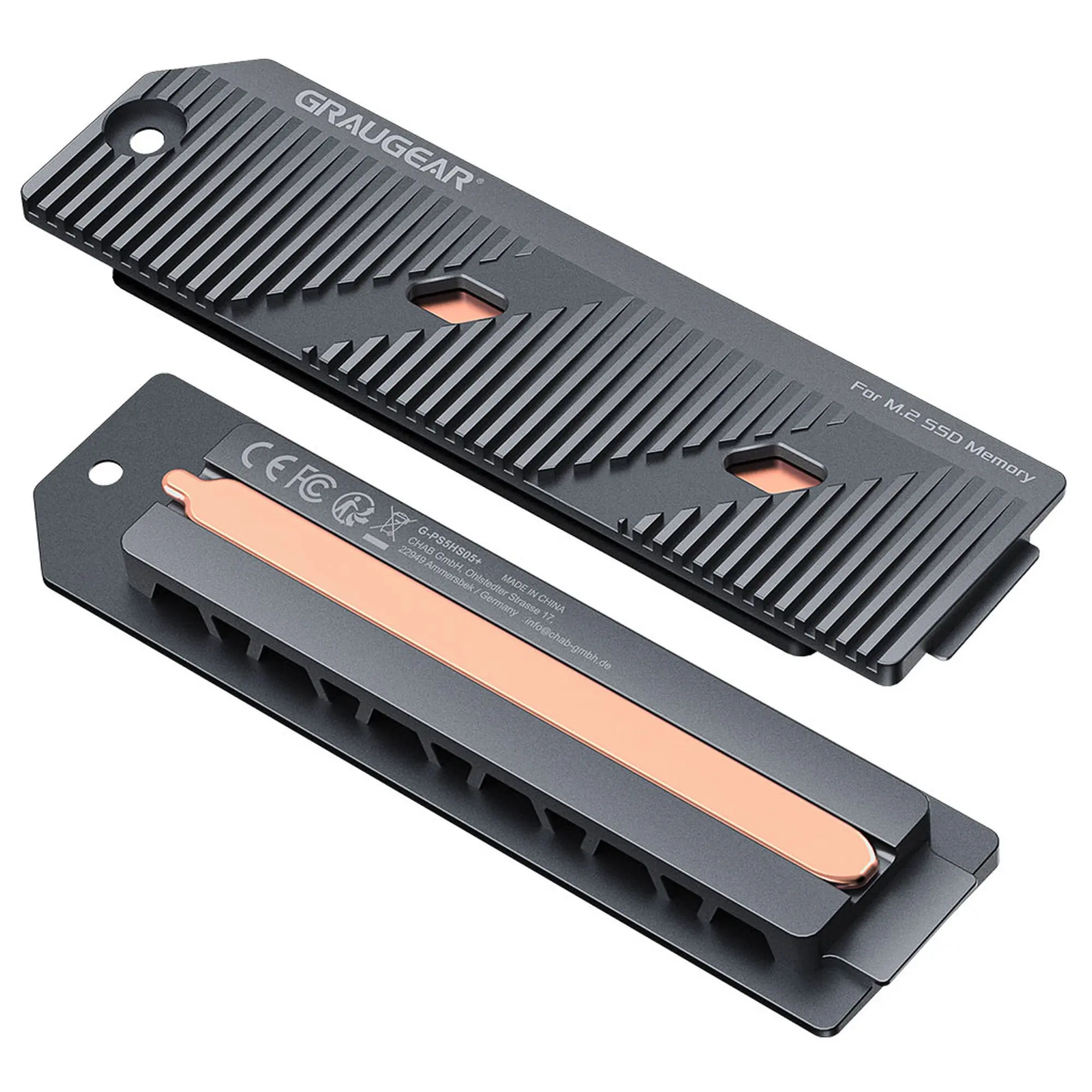 Graugear G-PS5HS05+ Dissipatore M.2 con Heatpipe per PlayStation 5 Slim e Pro - Grigio
