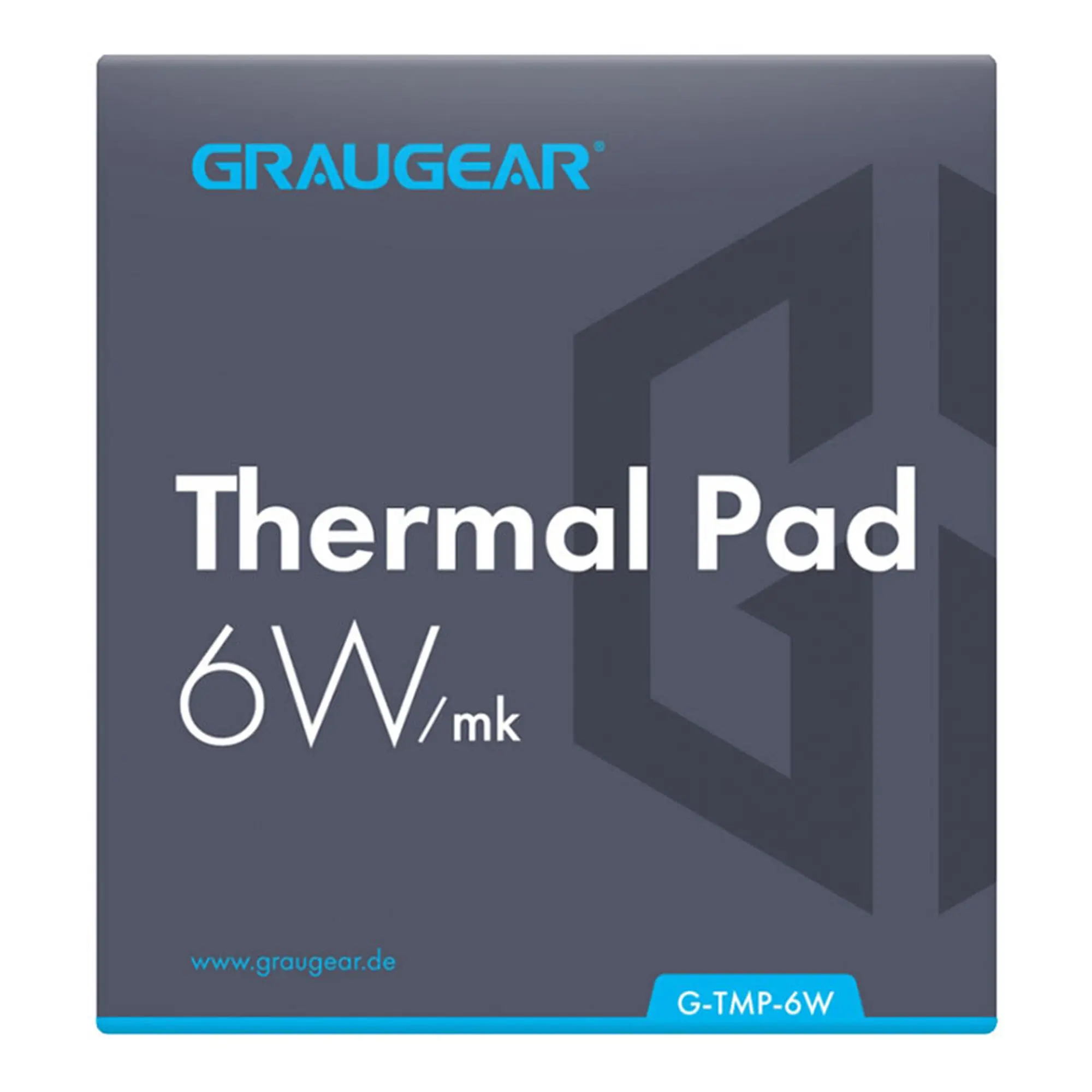 Graugear - Pad Termici per CPU e Memorie 100 x 100 mm, Conducibilità 6 W/mK (Set 2 Pezzi, 1 e 1,5 mm)