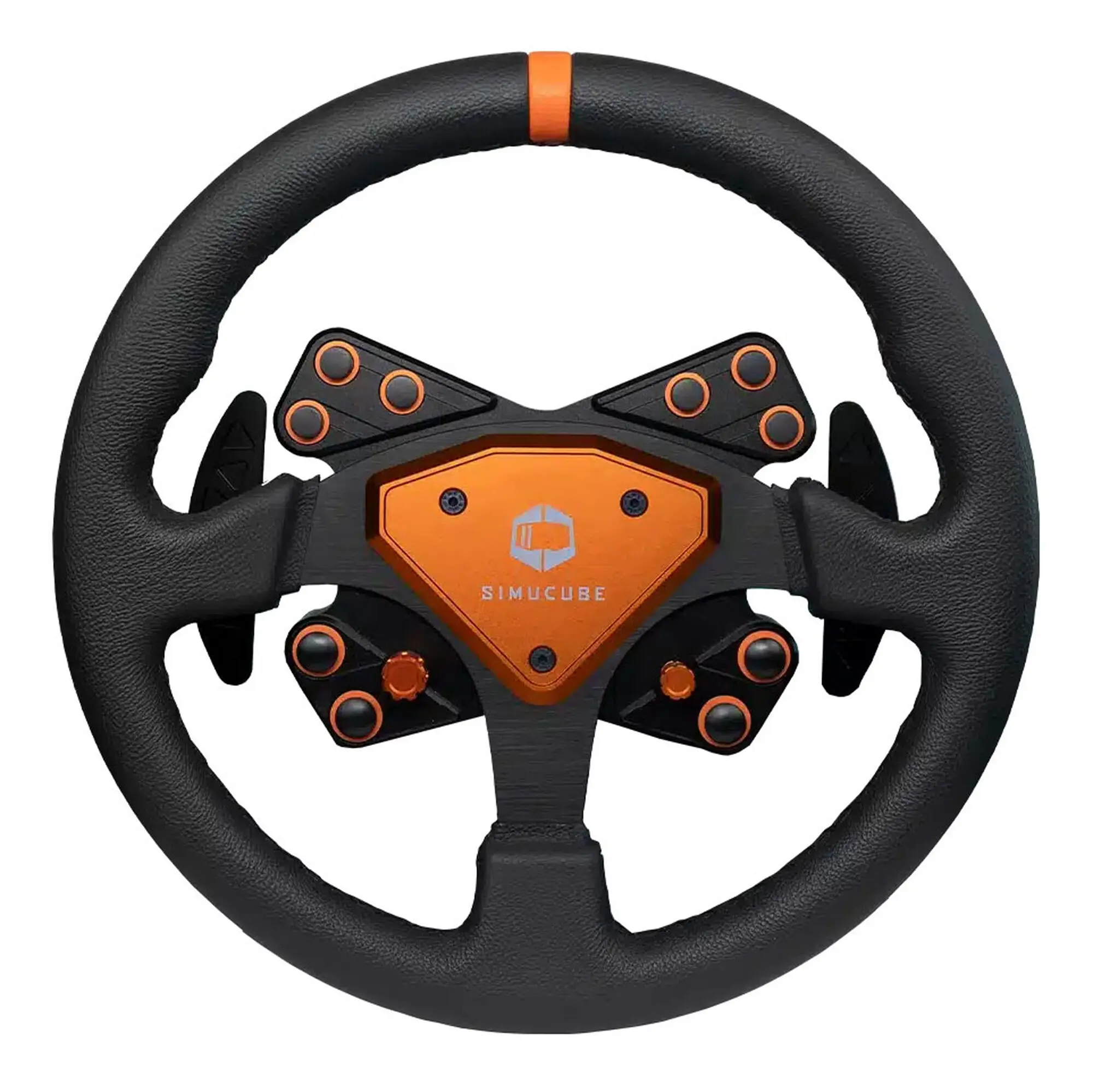 Simucube Tahko - Volante Sim Racing Rotondo 320mm con Quick Release e Paddle in Alluminio - Arancione