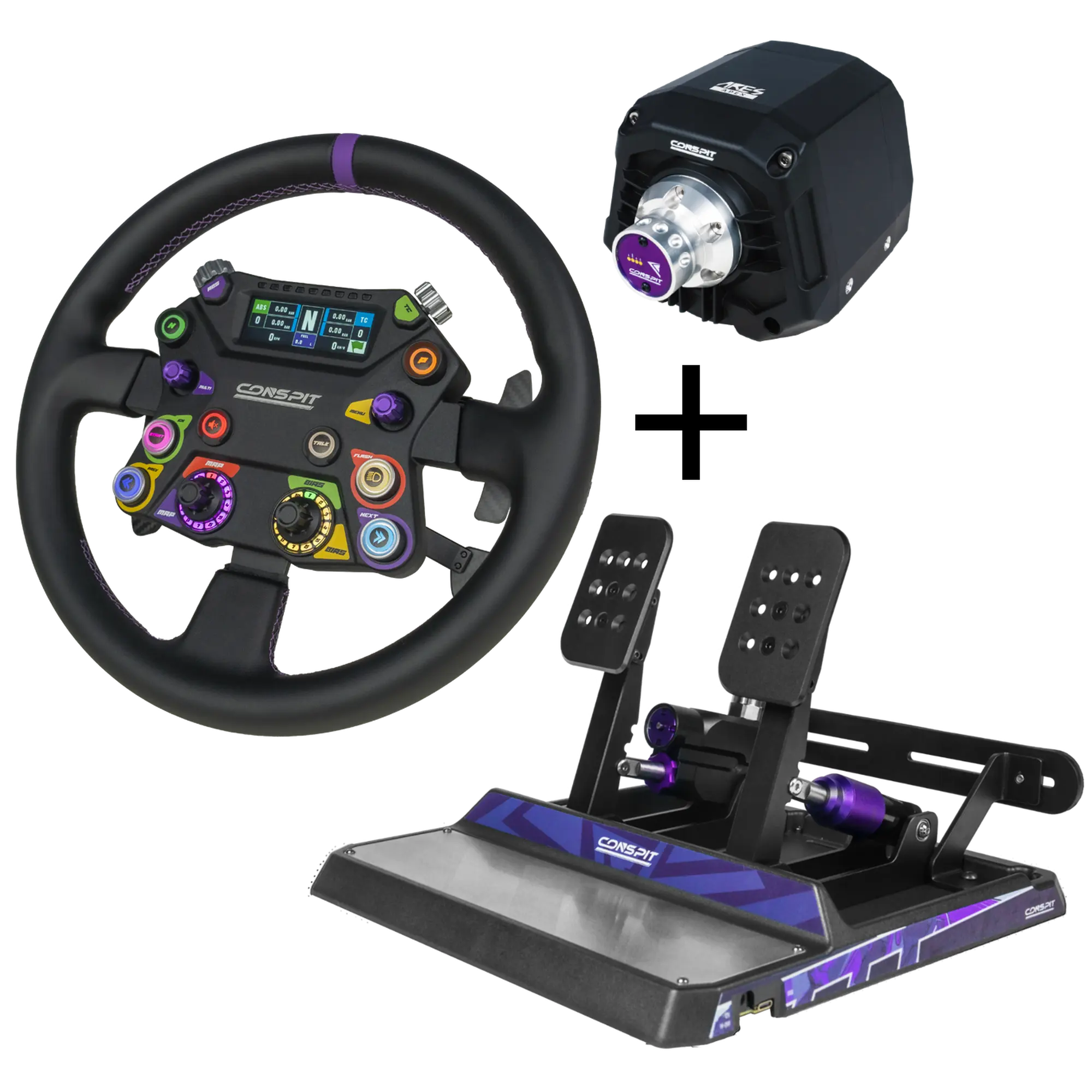 Conspit ARES APEX Wheelbase + 310 APEX Volante + CPP APEX2 Pedaliera - Bundle per PC