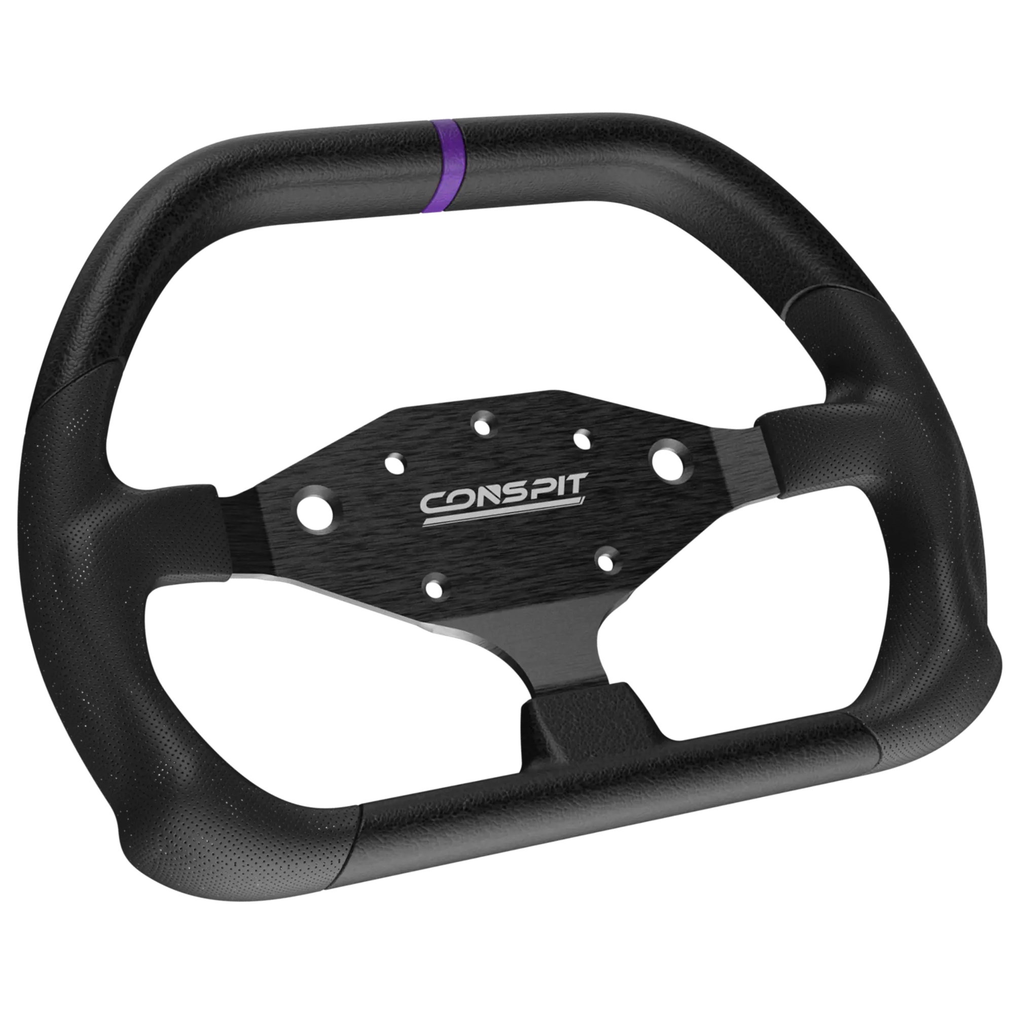 Conspit DX320 - Volante Sim Racing 320mm D-Form in Alluminio e Kunstleder per H.AO HUB - Nero