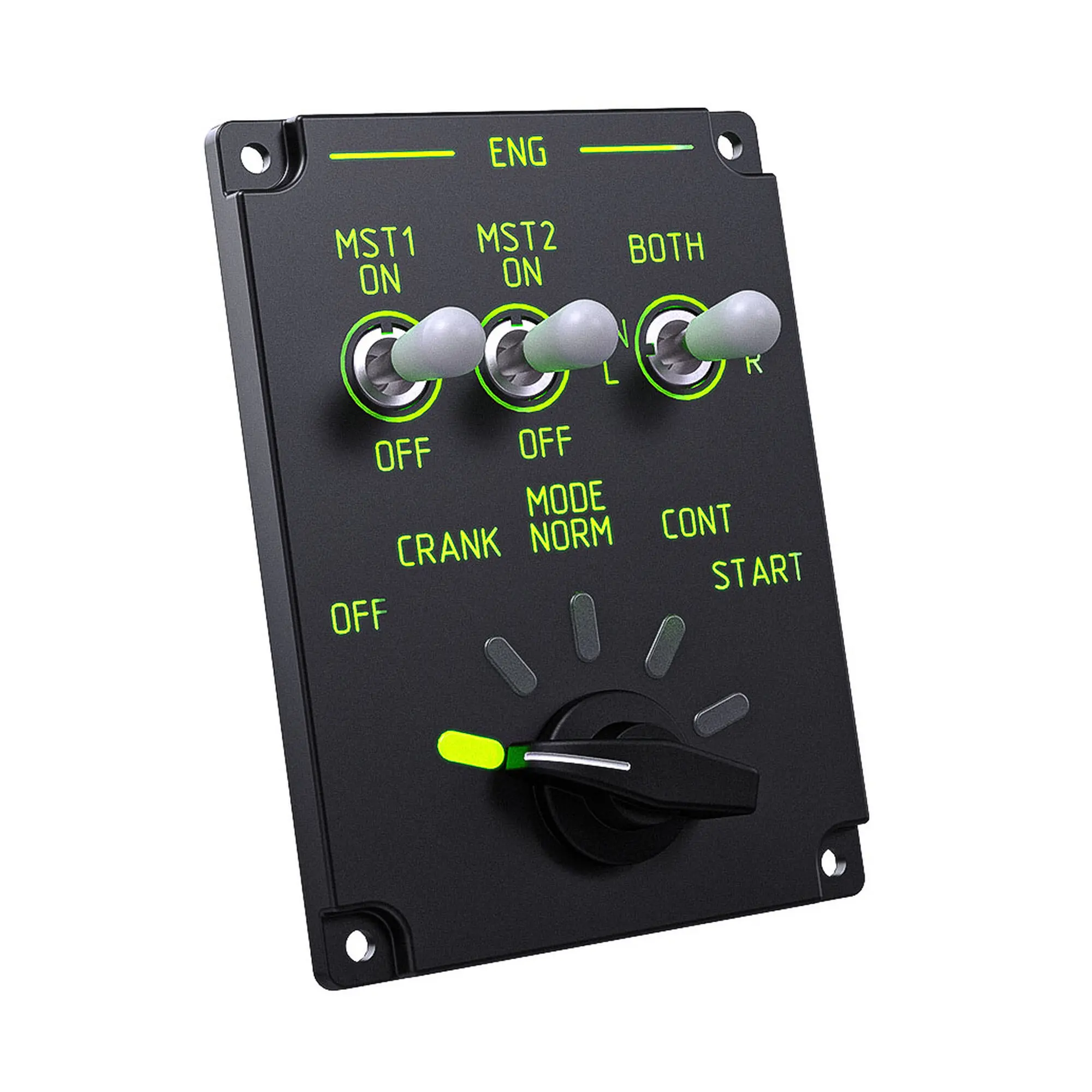 Virpil Controls Vector Engine MCP - Pannello di controllo motori per Vector Yoke Base con illuminazione RGB - Nero