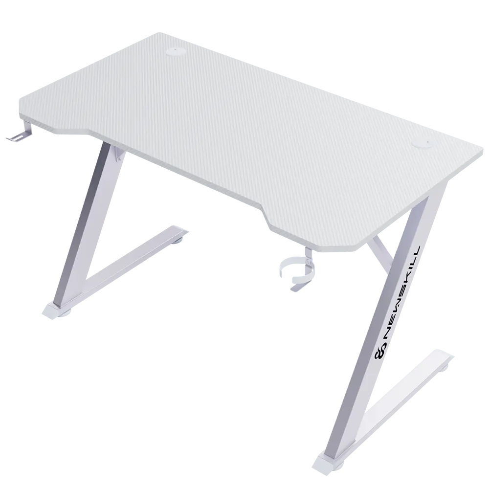 Newskill Belenor - Avorio Tavolo da Gaming 120x60cm con Piano MDF Effetto Carbonio, Struttura Metallica a Z e Portata 200kg