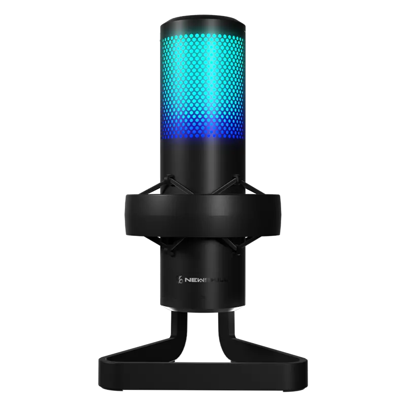 Newskill Apholos Pro - Microfono USB-C a Condensatore RGB 4-in-1, 24 bit/192 kHz - Nero
