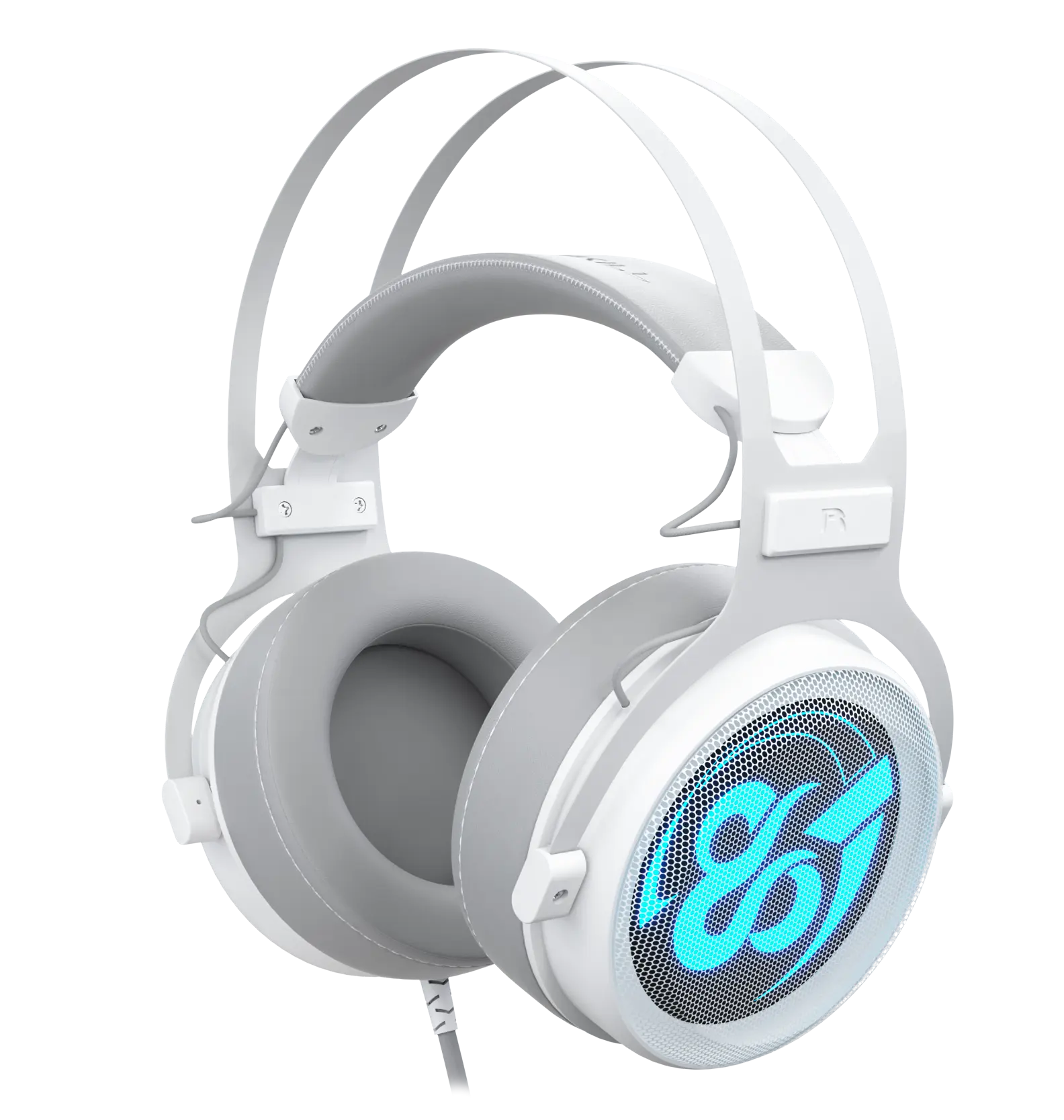 Newskill Kimera V2 Ivory - Cuffie Gaming USB con Surround Virtuale 7.1, Driver 53mm, Microfono Omnidirezionale Removibile e RGB - Bianco