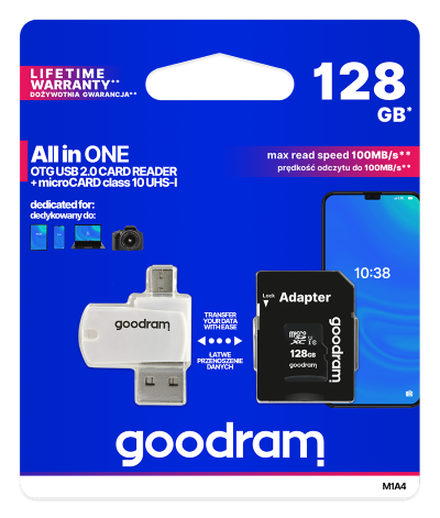 Goodram M1A4 All in One 128 GB MicroSDXC UHS-I Classe 10