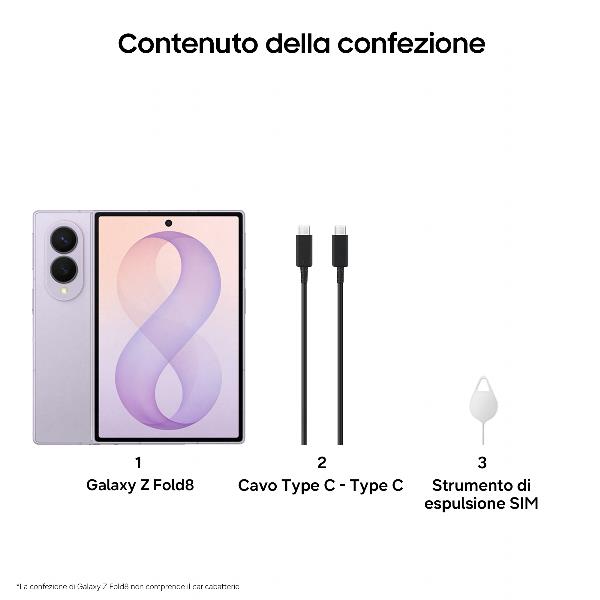 Samsung Galaxy Z Fold8, 1TB, Lavender, Nuovo formato, …