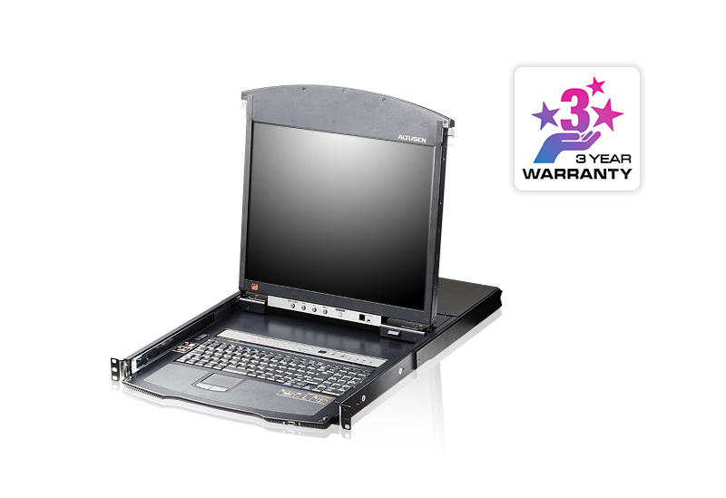 ATEN 16-PORT CAT 5 DUAL RAIL 17" LCD …