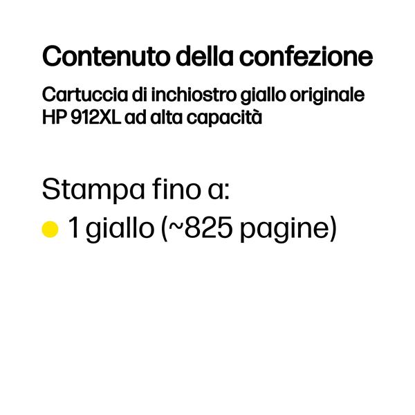 HP 912XL 3YL83AE CARTUCCIA ORIGINALE YELLOW 825 PAGINE …