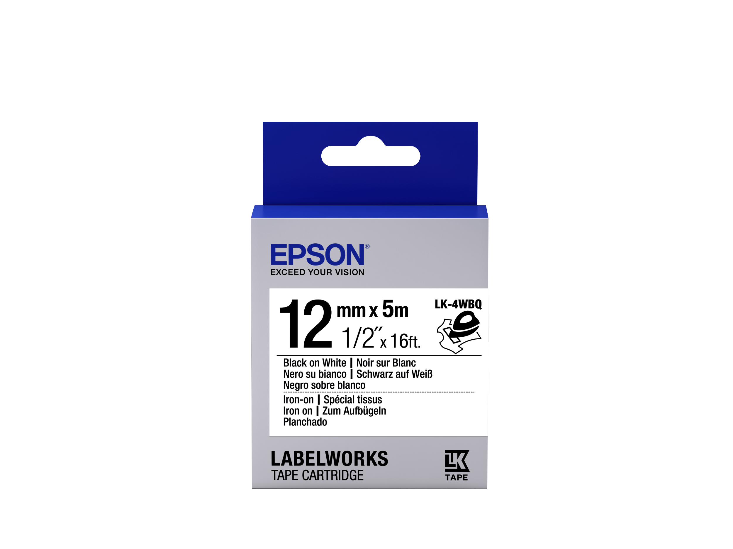 EPSON NASTRO LK4WBQ NERO/BIANCO12X15