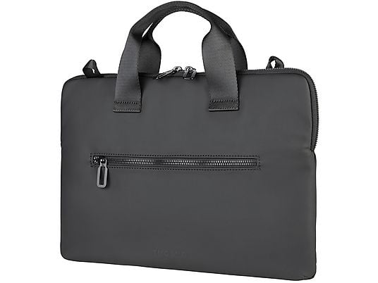 TUCANO GOMMO BORSA SUPERSLIM PER NOTEBOOK DA 14" E MACBOOK AIR 15" IN MATERIALE GOMMATO IMPERMEABILE TASCA ESTERNA CON TRACOLLA NERO