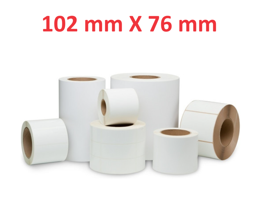 Opaco White Adesivo Roll:102mm x 76mm, 440 labels,Diametro 40mm Ad inchiostro
