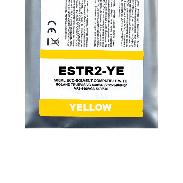 Yellow Pigment Eco-Solvent Ink Bag Roland TrueVIS SG2,VG2,VF2,SG3,VG3#500ML