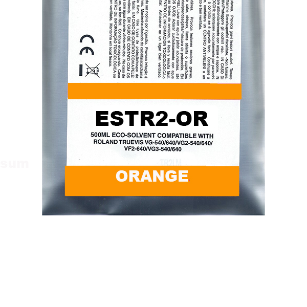 Orange Pigment Eco-Solvent Ink Bag Roland TrueVIS SG2,VG2,VF2,SG3,VG3#500ML