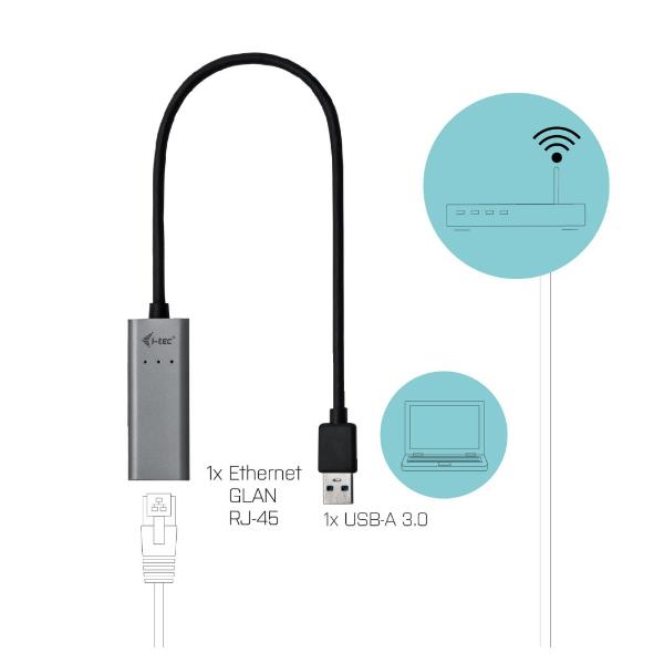i-Tec USB 3.0 Metal Gigabit Ethernet Adapter - …