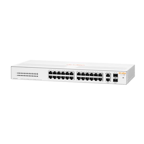 HPE Aruba Instant On 1430 26G 2SFP Switch - Switch - unmanaged - 26 x 10/100/1000 + 2 x 100/1000 SFP - desktop, montabile su rack, montaggio a parete - BTO