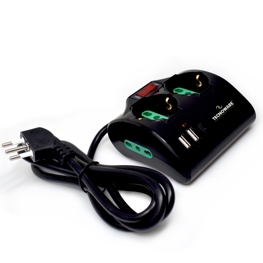 TECNOWARE FMP4IIGUSB MULTIPRESA 4 POSTI 10A 2 x …