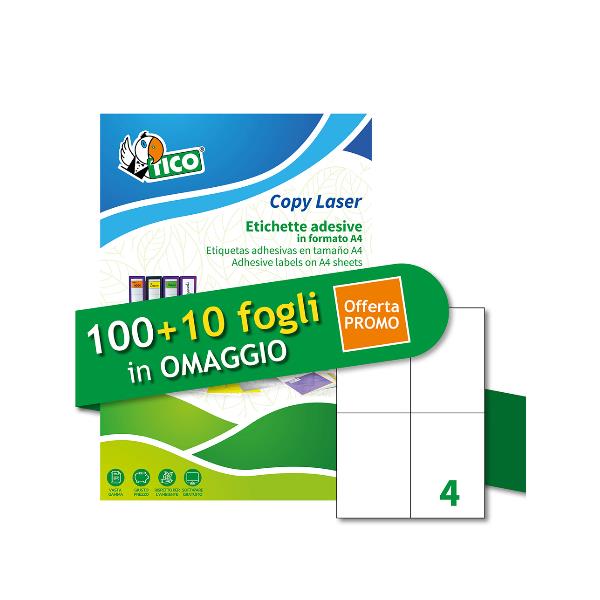 TICO LP4W-105148P ETICHETTE ADESIVE STAMPA LASER 105X148 mm …
