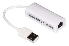 NILOX LKCONV07 CAVO ADATTATORE DA USB-A 2.0 MASCHIO A LAN RJ-45 10/100 FEMMINA BIANCO