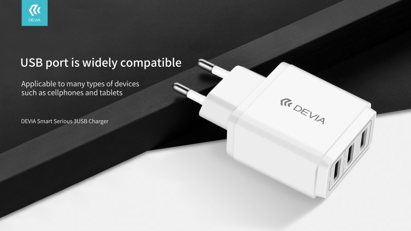 Alimentatore da muro con tre uscite USB 3.4 …