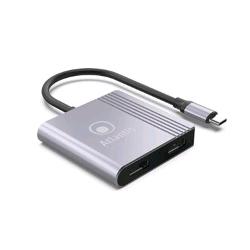 ATLANTIS A04-TC_2HDMI+ ADATTATORE DA USB TYPE-C A DUAL …