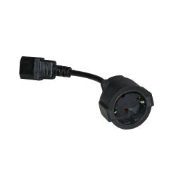 DIGITUS ADATTATORE ALIMENTAZIONE VDE C14 MASCHIO /SCHUKO FEMMINA 15 cm NERO