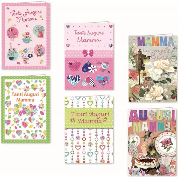 FLORIO BIGLIETTI AUGURI MAMMA 11.5X17 COLORI ASSORTI CONF …