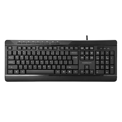 MEDIACOM M-MCK130 KIT TASTIERA E MOUSE WIRED CON CAVO INTERFACCIA USB 1.000 DPI NERO