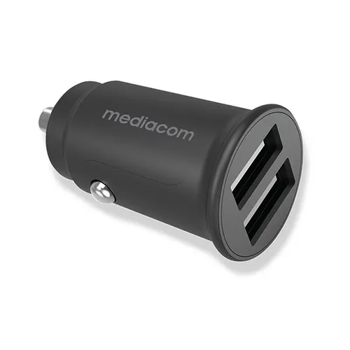 MEDIACOM MD-A160 MD CAR CHARGER CARICABATTERIE DA AUTO 2 USCITE USB 12 W 2.4A 5V NERO