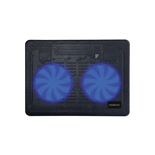 MEDIACOM MD-B101 STAND COOLING PAD PER NOTEBOOK FINO A 15.6" 2 VENTOLE PORTA USB REGOLABILE BLACK
