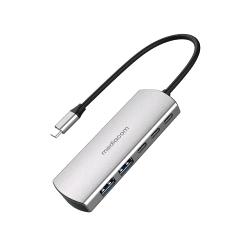 MEDIACOM MD-C324 HUB TYPE-C 2xUSB-C 2xUSB-A 3.0 1xUSB-C 100W ALLUMINIO
